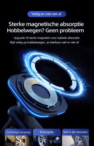 AirMag MagSafe Smartphonehouder Auto met Draadloze Oplader - 15W Snelladen - Magnetisch - Ventilatierooster - iPhone 12 t/m 17 - Afbeelding 3