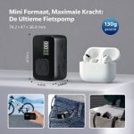 Draadloze Elektrische Fietspomp 8 Bar (120 PSI) - Mini Compressor 130g - Digitaal Display - USB-C Oplaadbaar - Presta & Schrader - Inclusief waterafstotend Hoesje + Accessoires - Afbeelding 4